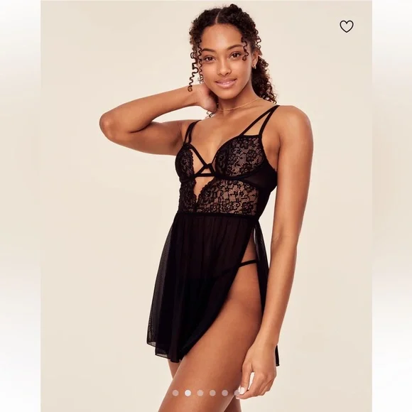 NEW Adore Me Rae Black Lace Sheer Underwire Nightie Lingerie, Size 3X - Picture 4 of 12